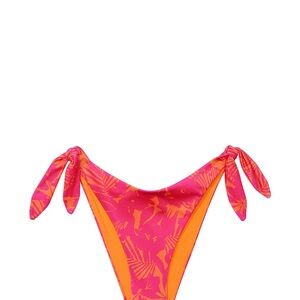 Victorias Secret (L) Pink and Orange Palm Bikini Bottom